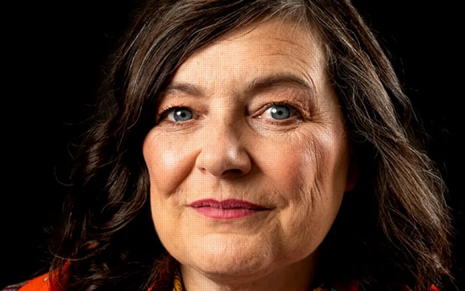 Anne Boden, founder of Starling Bank, with a petrol green VETTDD banner reading ‘Anne Boden’s exit at a reported £1.7bn resets Starling’s price’