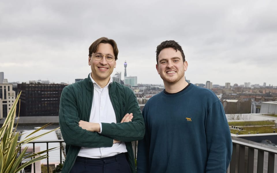 Jascha Achterberg and Danyal Akarca, co-founders of Callosum, on a London rooftop