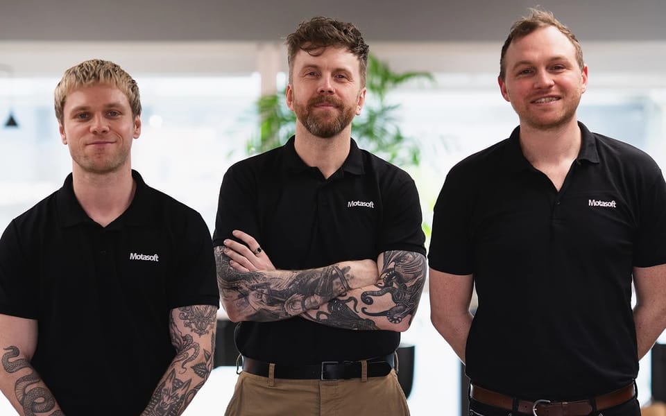 The Motasoft team, from left, Leon Murphy, Andrew Burgess and Andy Meikle