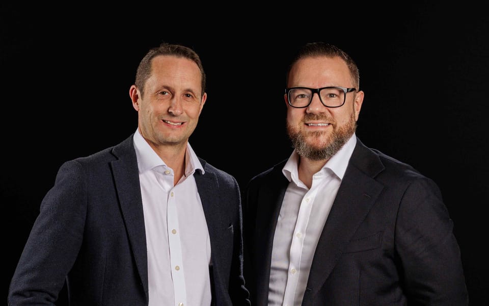 Andrew Kays, chief executive of Socura, with chief technology officer Jamie Brummell