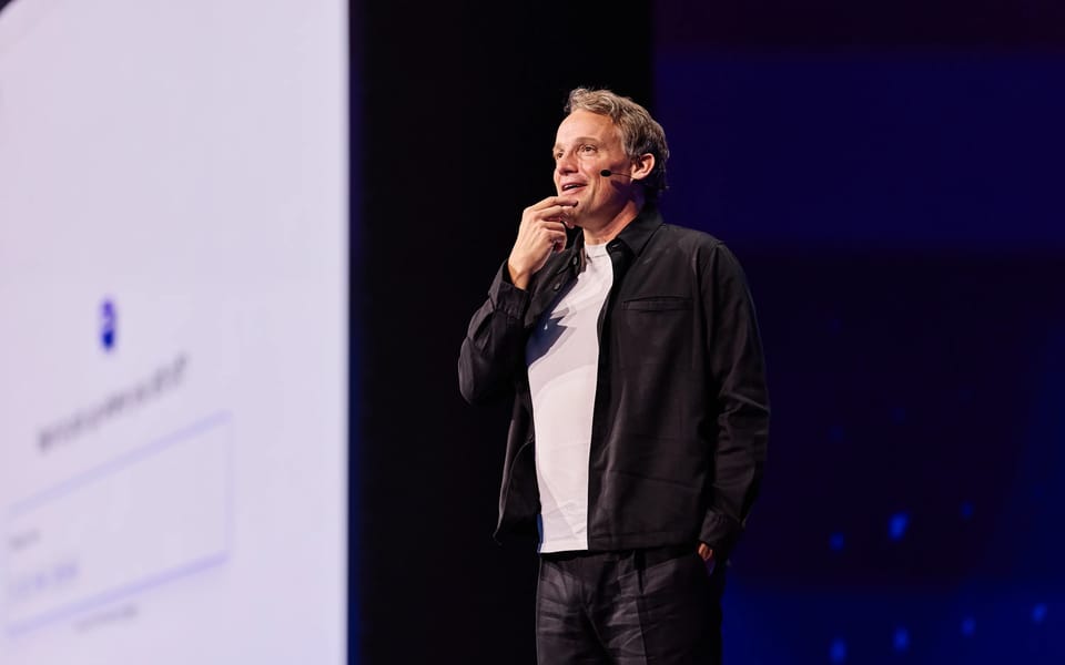Christian Klein, chief executive of SAP, speaking on stage at SAP Connect