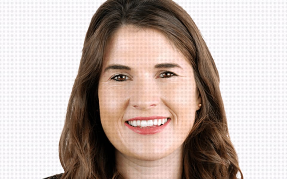 Harriet Rees, group chief information officer of Starling Bank, with a purple VETTDD banner reading 'Starling trains its own AI model and keeps it off the hyperscalers'