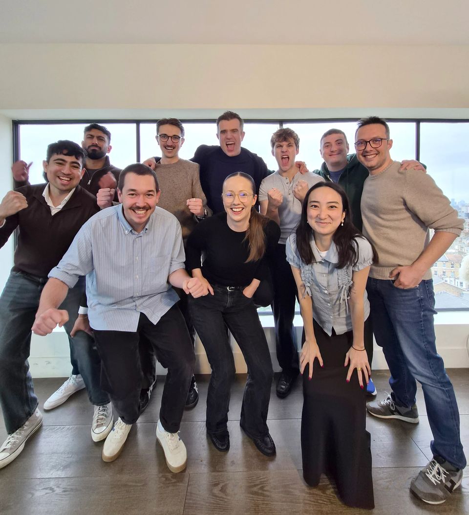 The Loxa team, including co-founder and chief executive Jamie Hamer, at the company's London office