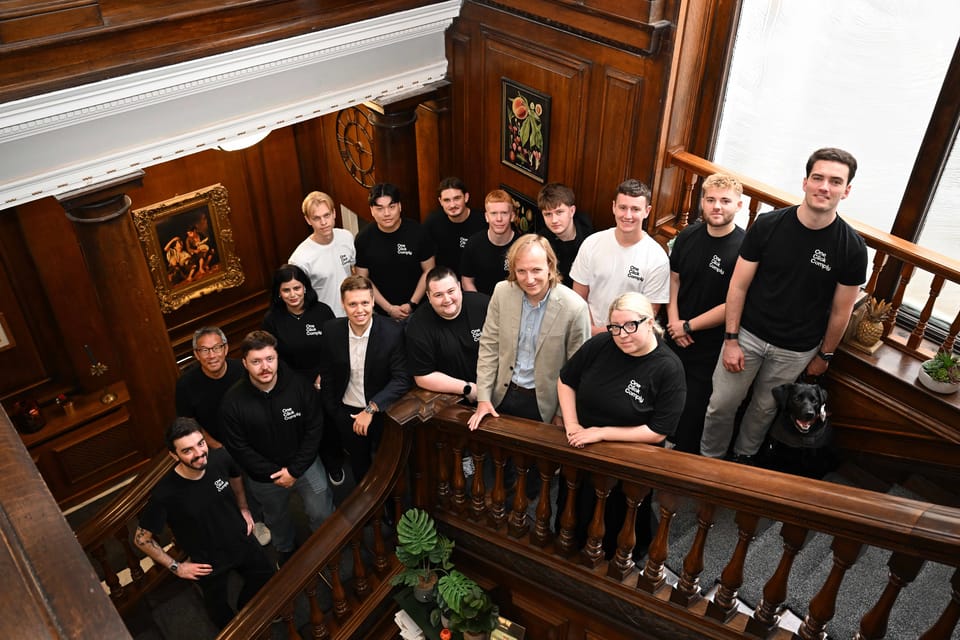 Connor Greig and the OneClickComply team with Owen Conquest of Mercia Ventures and Tom O’Neill of Northstar Ventures
