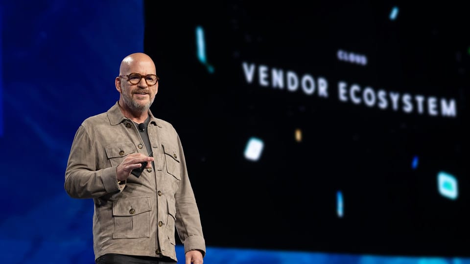 Scott Chasin, chief executive of Pax8, speaking on stage at Pax8’s Beyond conference