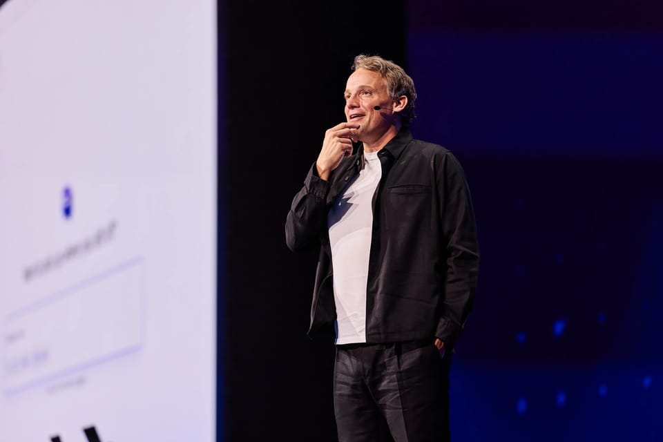 Christian Klein, chief executive of SAP, speaking on stage at SAP Connect