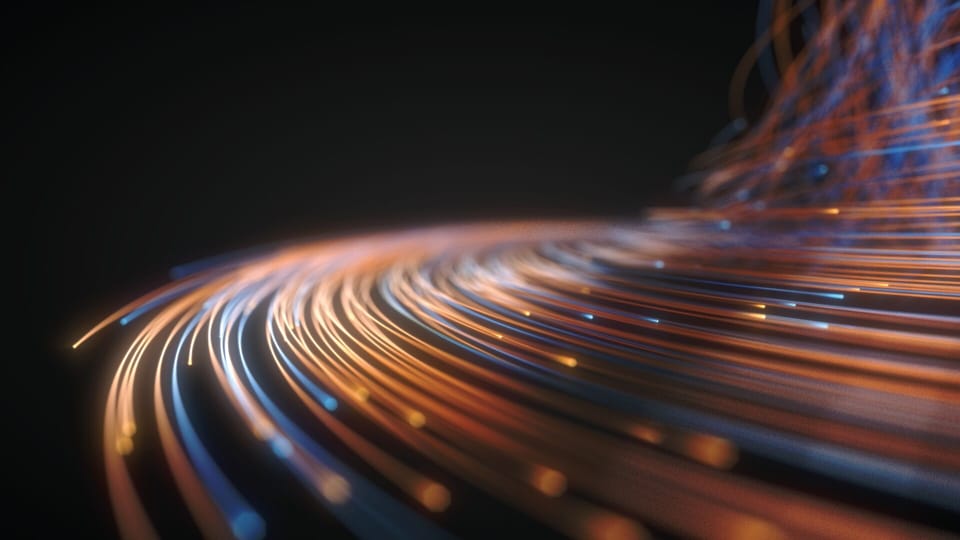 Close-up of fiber optic cable