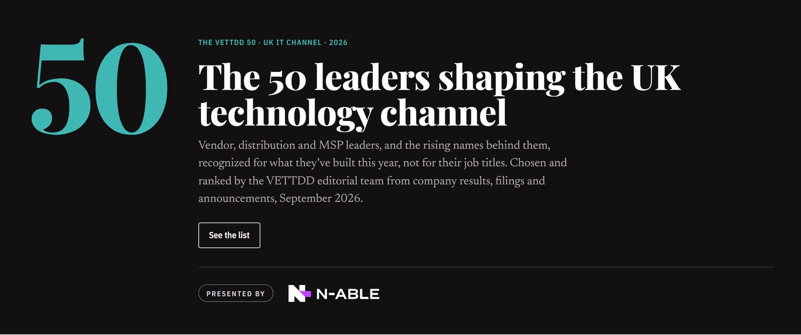 The list header, presented by N-able